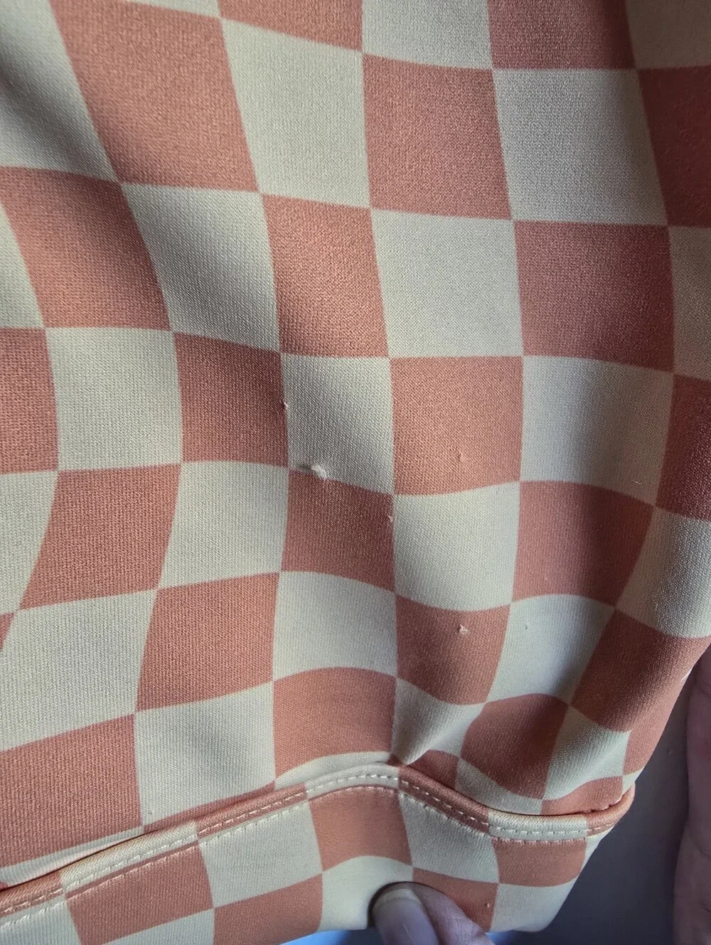 WILO The Label, Set w/High-Waist Bike Shorts And Bra Top, Orange Checker, Small